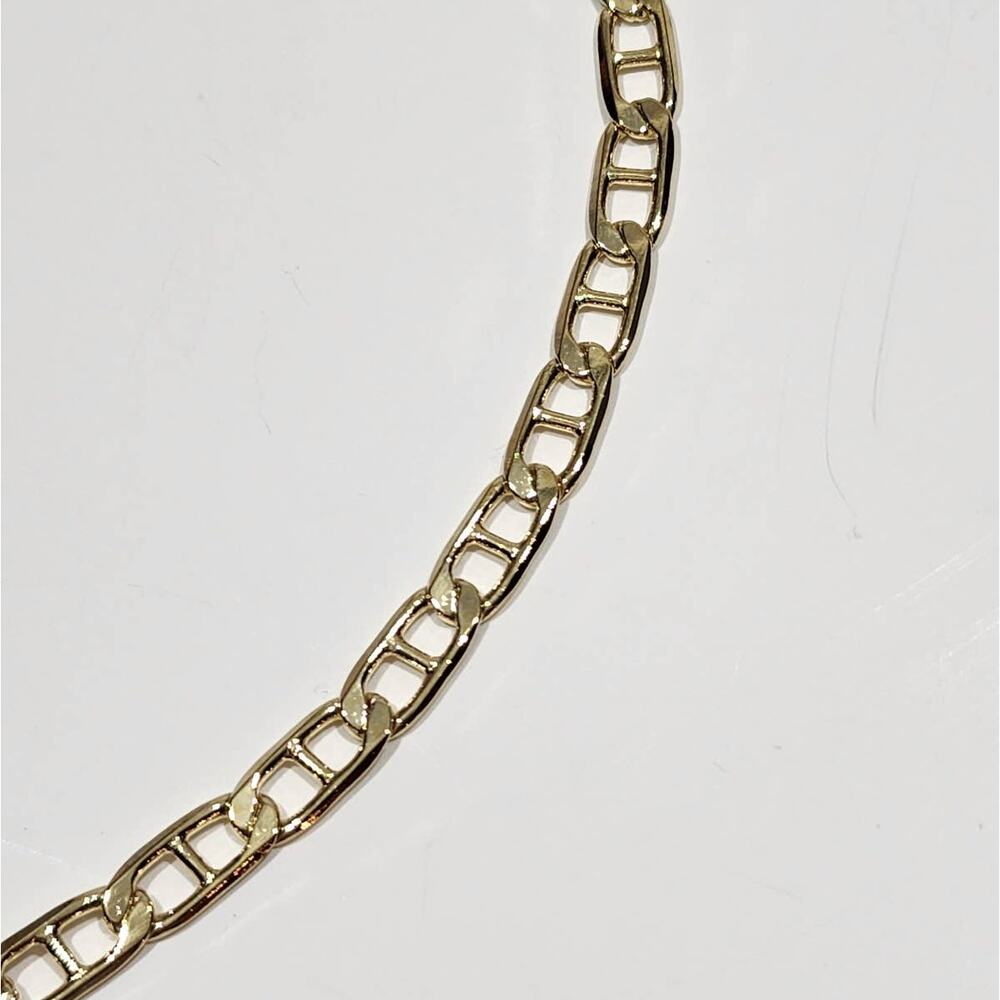 Beautiful 14 KT Gold Plated Mariner Link Chain Necklace,‎ 24"